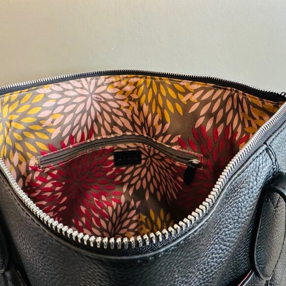 LODIS Darcy Black Pebbled Leather Shoulder Bag – Top-Handle, Zip Closure, Excell - Picture 10 of 11